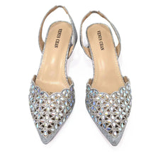 Women's Hollowed Out Embroidery Rhinestone Italian Design Shoes and Bags Set