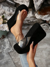 Trade Big Size New Style One-Strip Transparent Toe Exposed Platform Thick-Heeled Waterproof Platform Slippers Women's Slippers