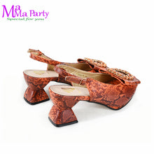 2025 Autumn New Design Specials Italian Women Shoes and Bag Set Comfortable Mid Heels With Rhinestone in Yellow Color