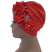 Elegant African Turban Cap with Shiny Rhinestone Ready to Wear Nigeria Auto Gele Headtie Party Women's Head Wrap Bonnet Turbante