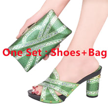 New Arrival Green Color Italian Shoes with Matching Bags Shoes and Bag Set African Sets 2024 Shoe and Bag Set for Party In Women