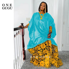 Gold and White African Bazin Rich Dress Robe For Noble Lady Wedding Party Gown White Nigerian Dashiki Robe Long Sleeves Dresses