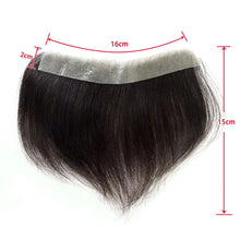 16x2cm Human Hair Toupee Men Forehead Hairpiece Patch Hairline Invisible Seamless Ultra Thin Skin PU Men's Capillary Prosthesis