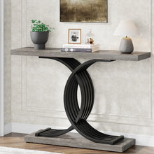 Gold Entryway Table, Modern 39-Inch Console Faux Marble Narrow Wood Sofa with Geometric Metal Legs