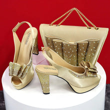 High Quality 2024 Newst Hot Selling Pointed Toe Slingback Sandals with Bag Set in Coffee Color For Women Wedding Party