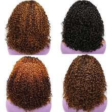 Double Drawn 300 Density Pixie Curl 13x4 Lace Front Wig Brown Ginger Human Hair Wig For Women Pre-Plucked Transparent Lace Front Human Hair Wig