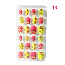 24Pcs/Set Kids Candy Flower Cute Fake Nails Detachable Full Cover False Nails Press On Nails Children Girls Nail Decoration Gift