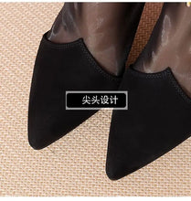 Rubber Soled Dance Boots Women 2025 Spring Pointy Rhine-diamond Tassel High Heel Mesh Latin Jazz Modern Dance Shoes Stage Show