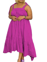 Wmstar Plus Size Dresses for Women New In Summer Clothes Slip Bow Big Hem Solid Elegant Maxi Dress Wholesale Dropshipping 2023