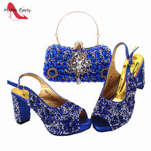 2024 Fashion New Arrivals INS Hot Sale Full Crystal Shinning Shoes and Bag Set for Dress in Red Color Sandals Christmas Party