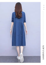 Oversized 5XL Single Breasted Denim Dress For women 2024 Summer New Short sleeved Shirt Denim Dresses Female Casual Clothes