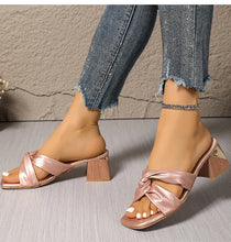 Women's Sandals Square Head Heels Sandals For Heeled Summer Shoes Woman Fashion Slippers Summer Sandalias De Mujer Heels Shoes