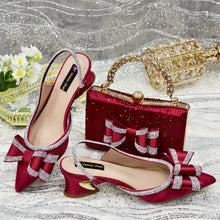 Women's Low Heels Shoes and Bags Italian Set