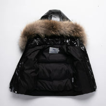 Kids Winter Down Jacket For Real Fur Waterproof Shiny Thick Warm Jackets