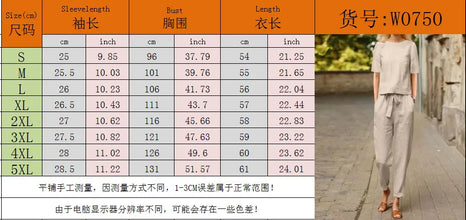 Casual Elegant Ladies 2 Piece Sets Fashion Spring Cotton Linen Women's Tracksuit Suit Long Sleeve Top Loose Pants Set Female