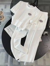 2025 Fashion Leisure Sports Set Summer New Style Aging Reduction Short Sleeve Wide Leg Pants Two Piece Set Pant Sets Short Se