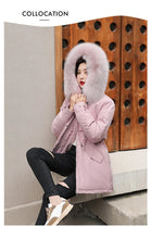 Women's Long Fashionable Hooded Winter Fur Collar Jacket