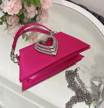 Fashion Heart Rhinestone Women Handbags Luxury Satin Evening Bags for Women Diamonds Designer Shoulder Bag Silk Wedding Clutch