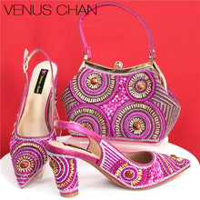 Spot Goods Elegant Streamlined Pointed Toe Women's Shoes Matching Flower Basket Handbag Party Women's Shoes And Bag Set