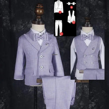 Newborn Baby Kids1 Year Birthday Suit Flower Boys Formal Purple Wedding Suit Children Photograph Dress Performance Show Costume