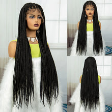 Synthetic Braided Wig Synthetic Hair Lace Front Wigs Box Braided Wigs for Black Women 36 Inches Micro Braids Wigs with Baby Hair