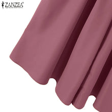 ZANZEA 2PCS Women Summer Pant Sets Casual Solid Work Outfits 3/4 Sleeve Blouse Wide Leg Trousers Suit 2025 Fashion Matching Sets