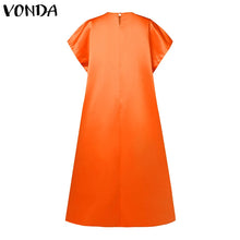 Women Party Maxi Long Dress 2024 VONDA Bohemian Sundress Summer Bat-wing Sleeve Printed Dress Casual Loose Robe Fashion Vestidos