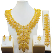 New Bridal Jewelry Set Dubai Necklace Earrings For Women Wedding 24k Gold Plated African Jwellery Bridesmaid Party Gift