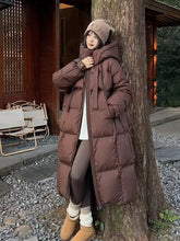 Women's Fashionable Long Winter Hooded Parka Jacket