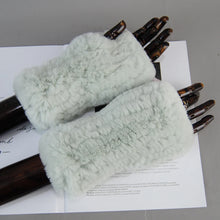 Women's Knit Faux Fur Winter Warm Finger-less Gloves