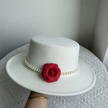 French Style Fedora Hat for Women 10CM Wide Brim Flat Top Felt Hat Winter Autumn Derby Wedding Jazz Hats