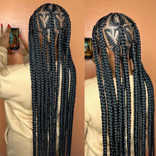 On Sale Heart Box Braids Lace Wig 36 Inches Synthetic Lace Braided Wigs Cornrow Braids Lace Front Wigs For Black Women Clearance