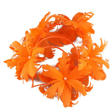 Elegant Women Wedding Hair Fascinator Accessories Headband Bridal Party Show Headwear Fancy Blue Feather Flower Hair Accessories