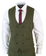 Men's Suit Plaid Two Button Jacket Vest&Pants