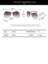 New Fashionable Frameless Sunglasses for Women's Personality Trend Hollow out Mirror Legs Irregular Ocean Lens Glasses UV400