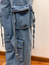 CM.YAYA Women Strapless Sleeveless Wide Leg Jeans Jumpsuits Button Pockets Cargo Street Night Playsuit One Piece Suit Rompers