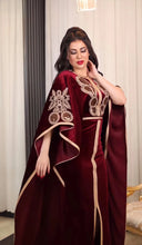 Ramadan Luxury Muslim Fashion Bat Sleeve Moroccan Turkiye Dubai Dress Middle East Arab Dress Sequins Golden Velvet Long Dress