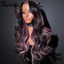 13x6 Body Wave Highlight Lace Front Synthetic Ombre 13x4 Lace Frontal Wigs Honey Blonde Colored Wigs For Women