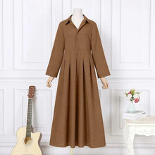 Elegant Shirt Dress for Women Fashion Lapel Temperament Long Dress Spring Autumn New Casual Office Ladies Maxi Dress Modest Robe