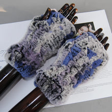 Women's Knit Faux Fur Winter Warm Finger-less Gloves