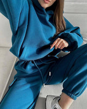 Hoodies Suit Winter Autumn Solid Casual Tracksuit Women Fleece 2 Pieces Set Sports Sweatshirts Pullover Jogger Sweatpants Outfit