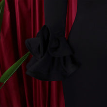 Elegant Sexy Side Slit Long Dress For Women Independent Stand Trade Clothing One-character Collar Leaf Sleeves Evening Dress