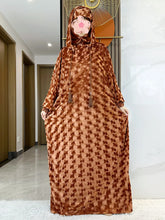 High Quality Velvet Fabric 2025 Ramadan Muslim Lady's Abaya Two-Hats Dubai Turkey Style Islamic Prayer Clothing Kaftan Dress