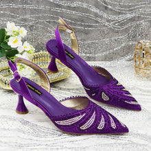 Venus Chan 2025 New Shoes and Bag to Match Orange Colour Pointed-Toe Diamond-Studded Party Women's High Heels Ms. Banguet Scene
