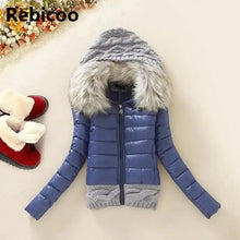 Women's Fashionable Big Fur Collar Hooded Jacket