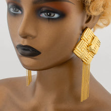 Bohemia Bridal Wedding Tassels Earrings Flower Long African Dubai Gold Color Drop Earrings For Women Girls Birthday Party Gift