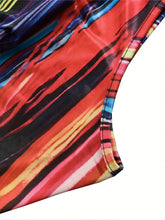 2024 Summer New Women's Round Neck Irregular Colourful Pattern Long Dress Colourful Maxi Dress