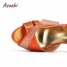 2024 High Quality Orange Color Peep Toe Butterfly Design Shoes Matching Bag Mature Ladies Party Women