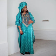 Elegant African Dresses for Women Traditional Bazin Embroidery Wedding Party Dresses Dashiki African Couples Matching Clothes