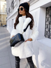 Women's Faux Fur Coat Long Sleeve Lapel Winter Coat